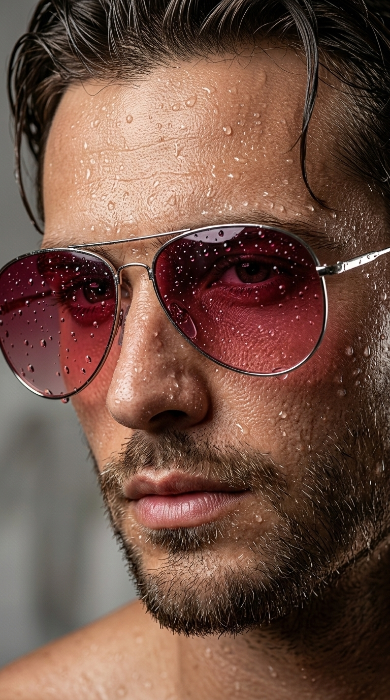 Rose Tint Aviator Sunglasses – Red Gradient Lens UV Shades