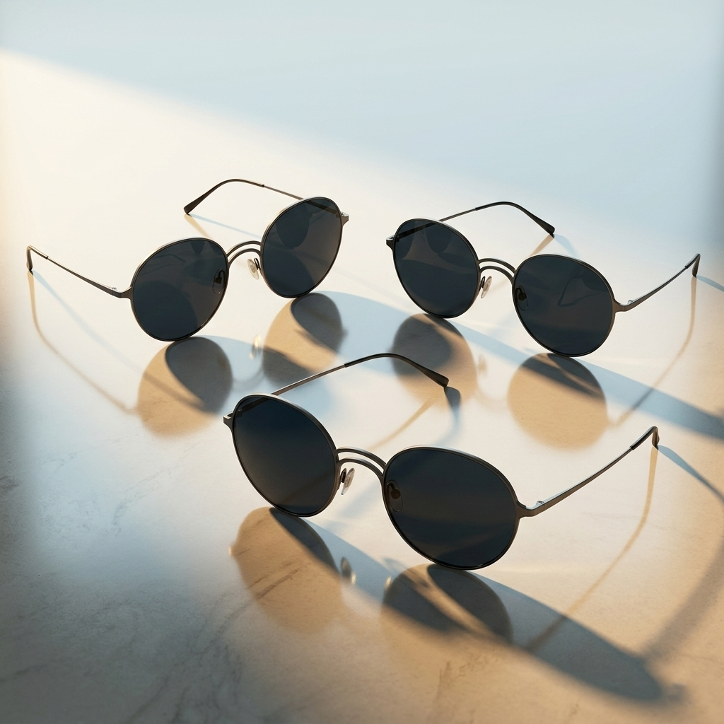 Minimalist Round Metal Sunglasses – Dark Tint | Vintage Style UV400