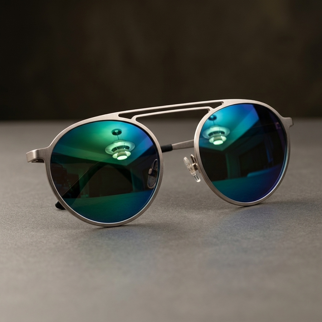 Modern Round Metal Frame Mirrored Sunglasses – UV Protection