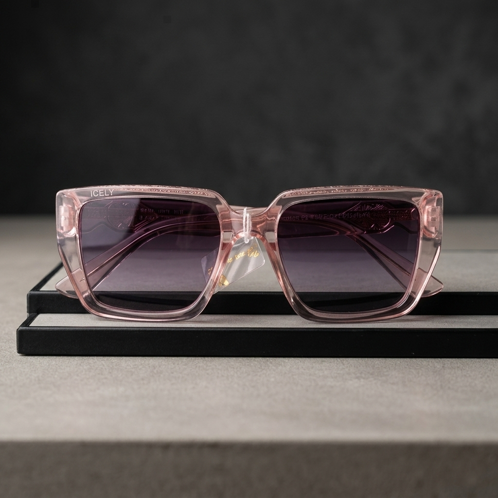 Blush Pink Oversized Square Sunglasses – Premium Gradient Lens