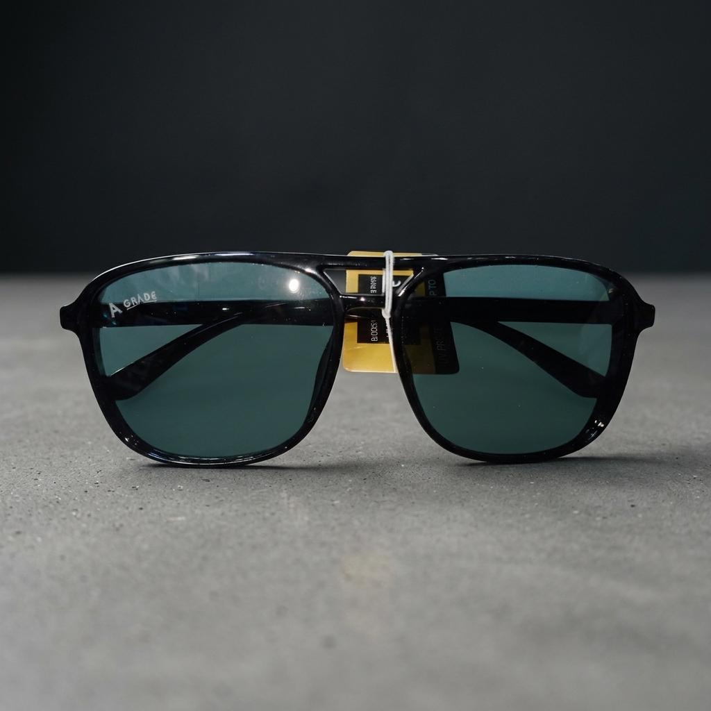 Matte Black Square Sunglasses – Dark Tint UV Protection Shades