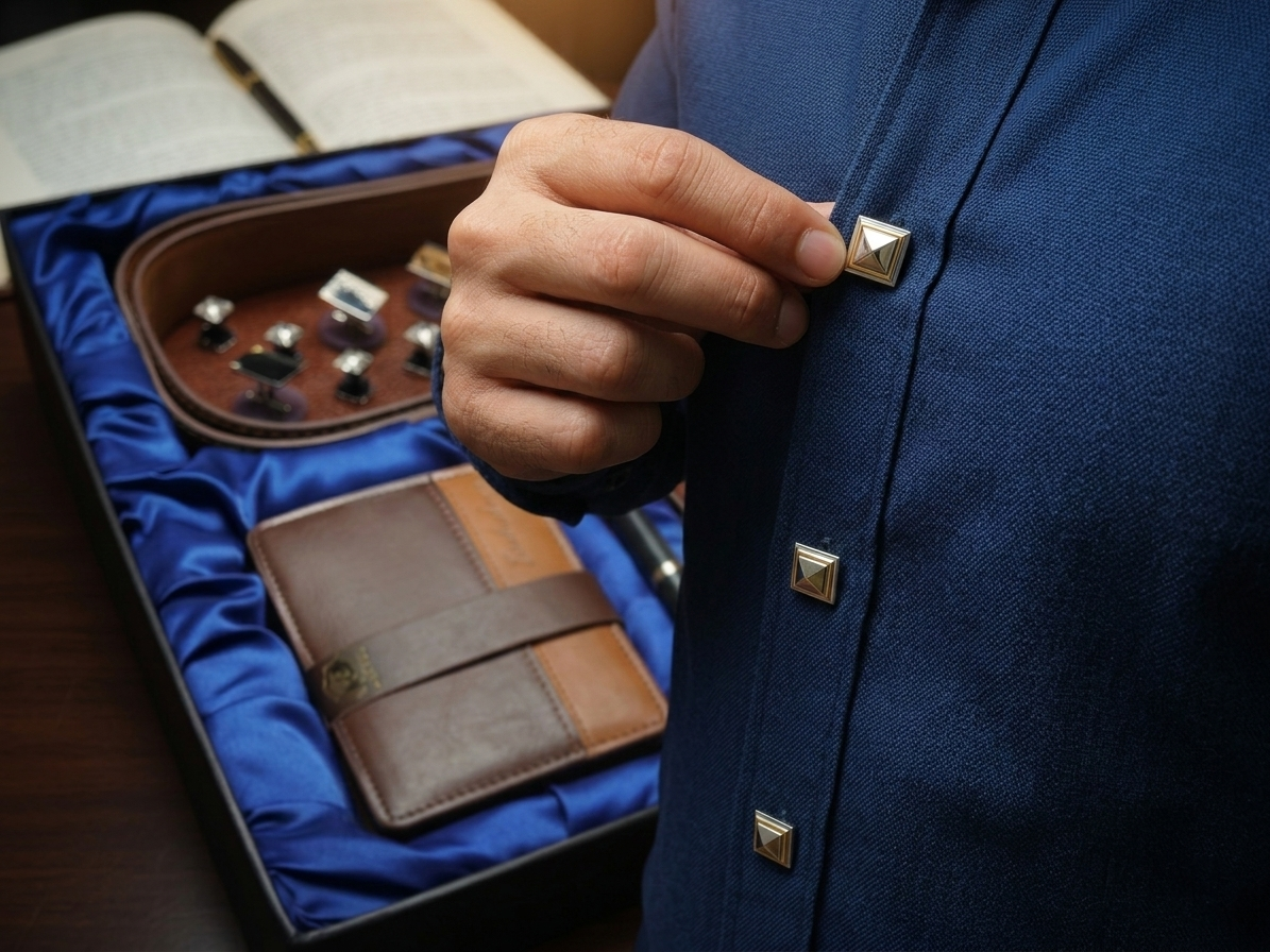 Premium Men’s Luxury Gift Set – Wallet, Belt, Pen, Cufflinks & Keychain (5-Piece Set)