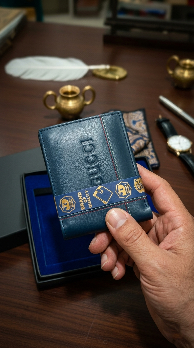 Premium Leather Wallet & Keychain Gift Set