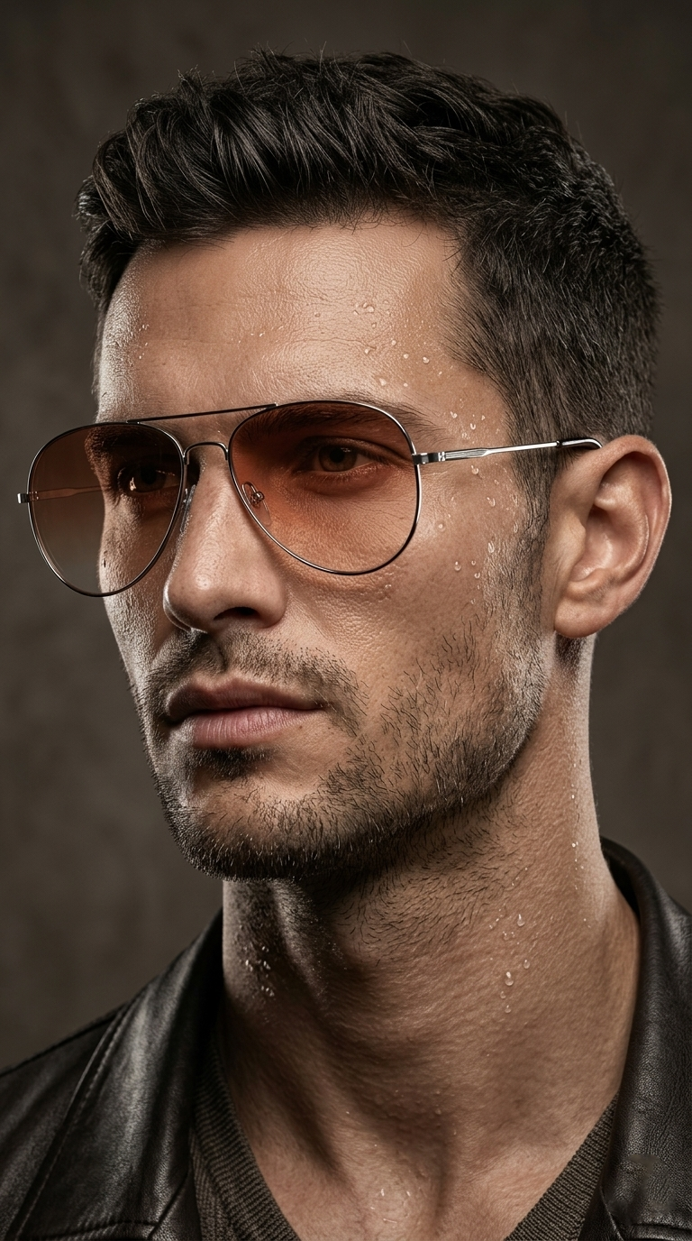 Rose Gold Aviator Sunglasses – Gradient Brown Lens UV Shades