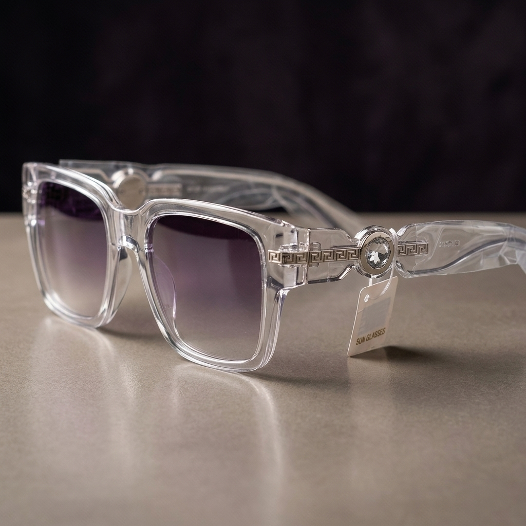 Luxury Transparent Frame Square Sunglasses – Gradient Lens UV Protection