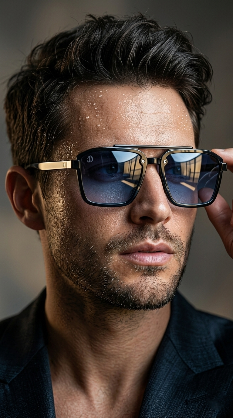 Luxury Oversized Square Frame Sunglasses – UV Protection, Black Gradient Lens