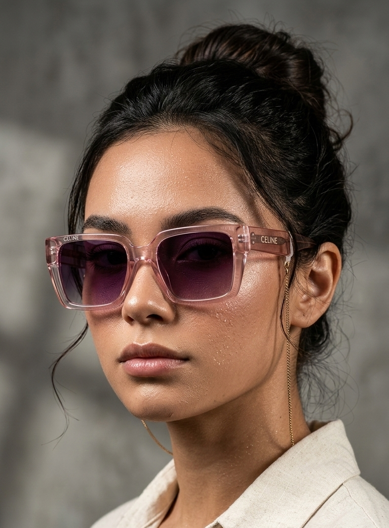 Blush Pink Oversized Square Sunglasses – Premium Gradient Lens