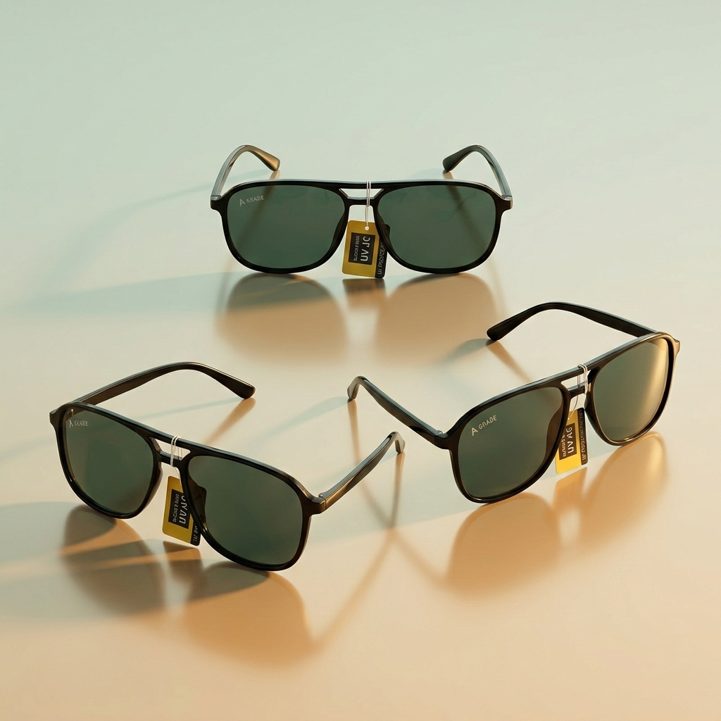 Matte Black Square Sunglasses – Dark Tint UV Protection Shades