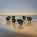 Matte Silver Aviator Sunglasses – Dark Lens UV Protection Shades