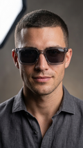 Delux Transparent Frame Square Sunglasses – Smoke Black Lens