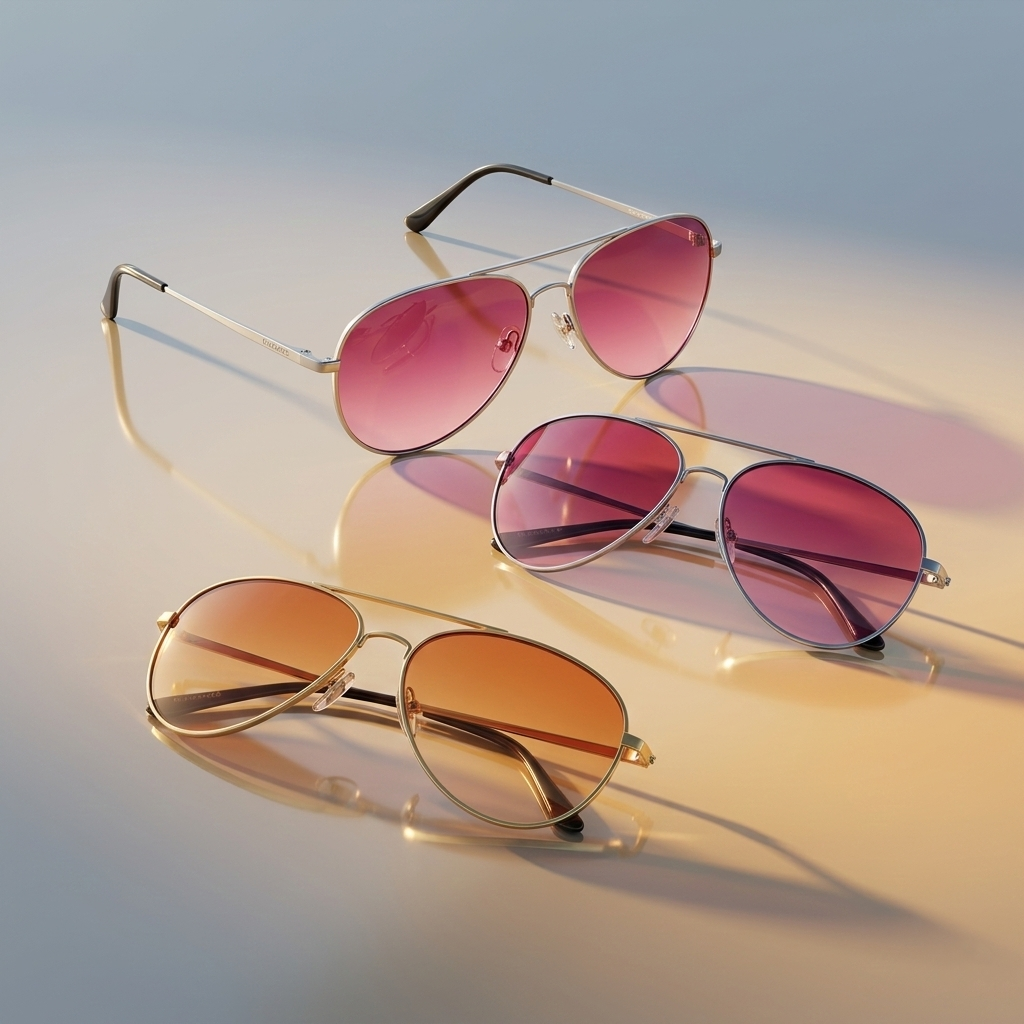 Rose Tint Aviator Sunglasses – Red Gradient Lens UV Shades