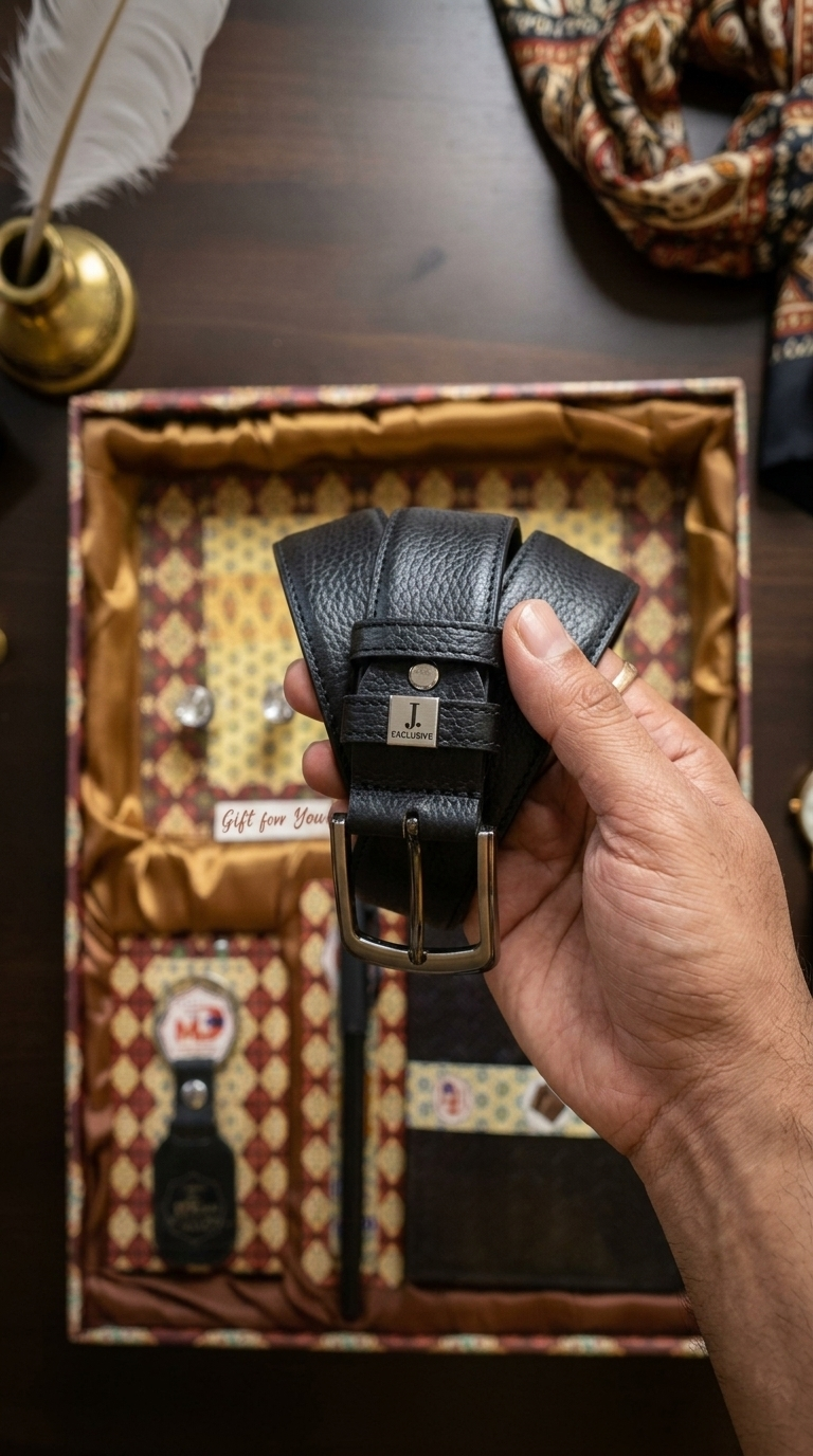 Luxury Men’s Gift Set – Wallet, Perfume, Pen, Cufflinks & Keychain (Premium 6-Piece Box)