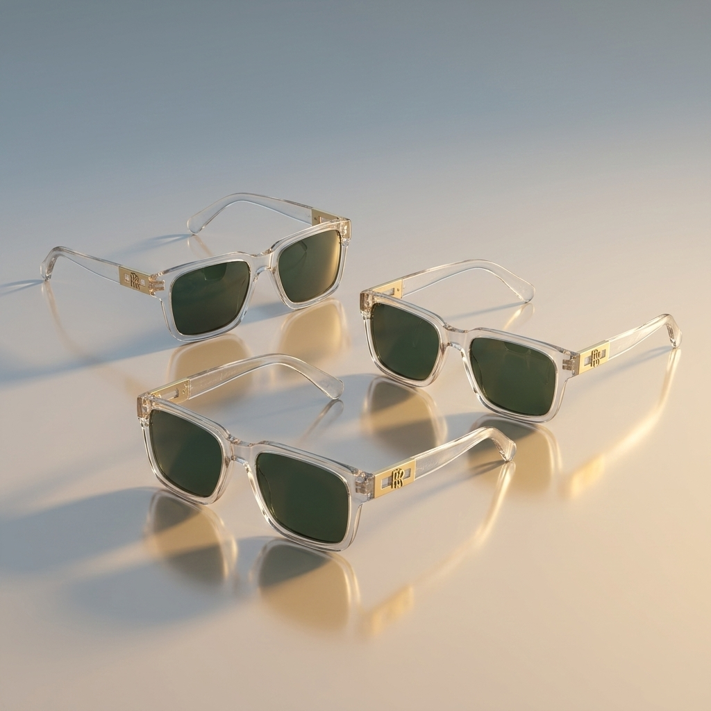 Clear Frame Square Sunglasses with Black Gradient Lens – Premium Transparent Eyewear