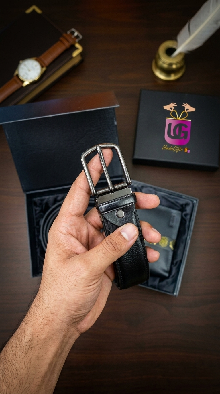 Classic Men’s Gift Set – Premium Leather Belt & Wallet Gift Box