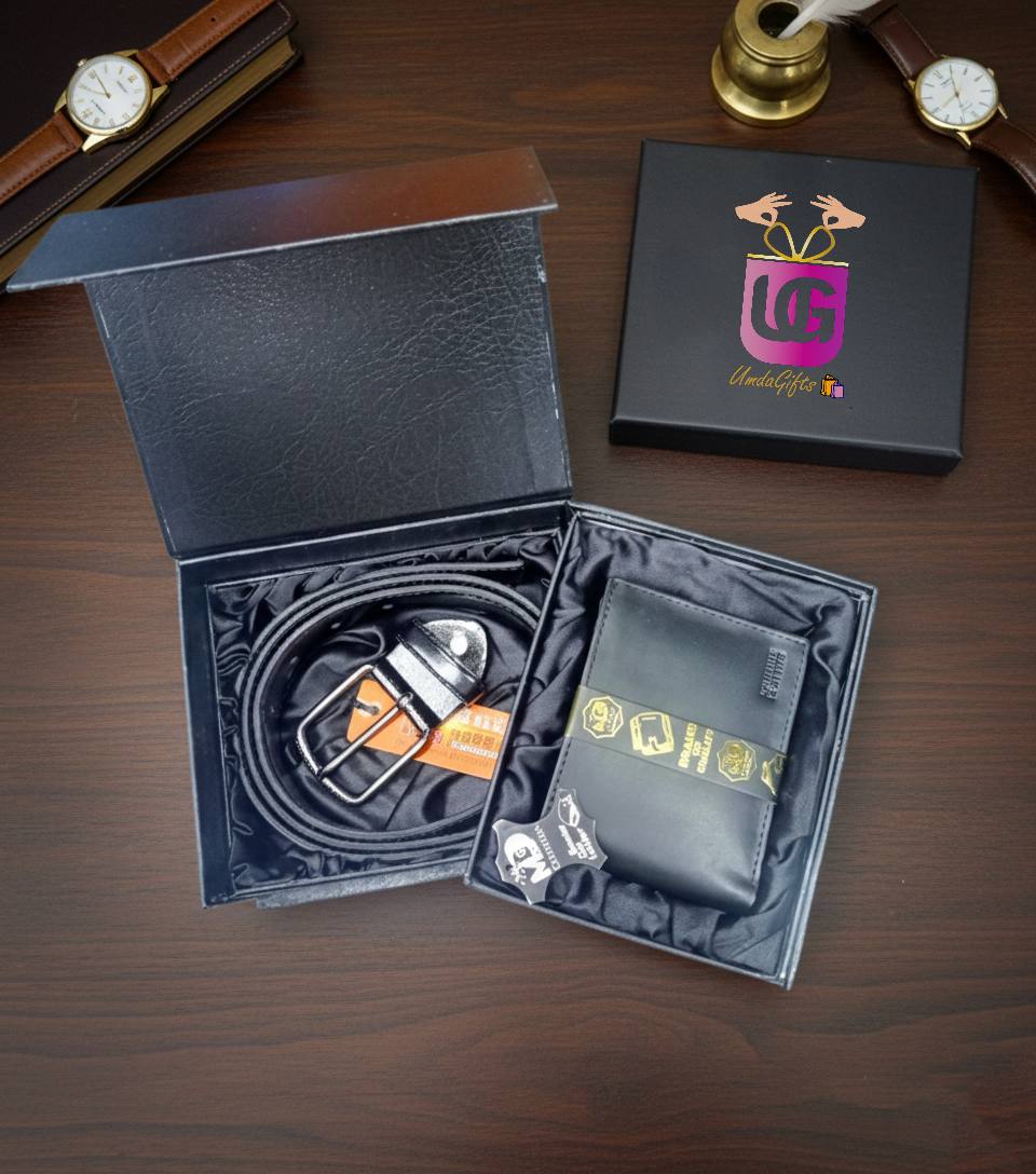 Classic Men’s Gift Set – Premium Leather Belt & Wallet Gift Box