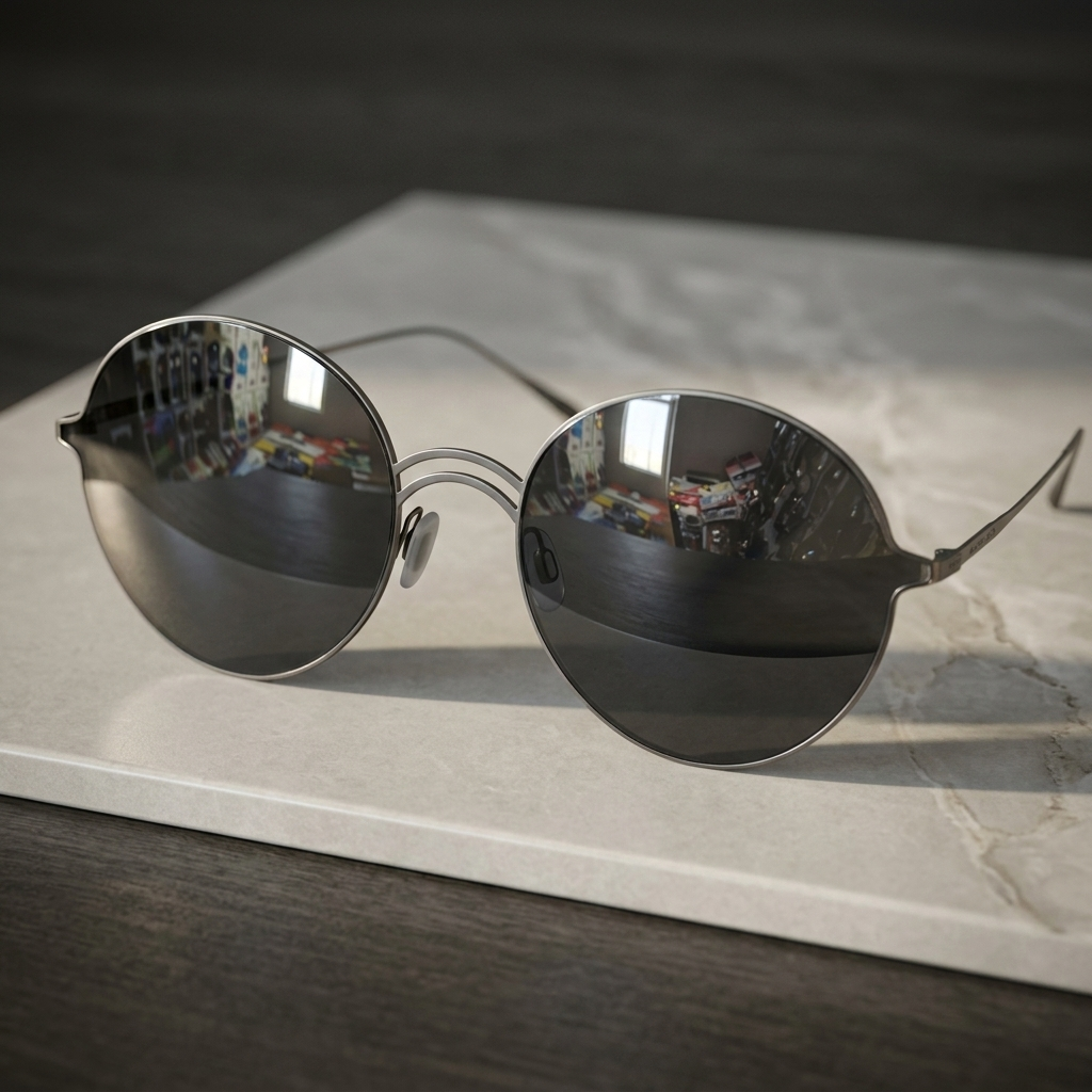 Minimalist Round Metal Sunglasses – Dark Tint | Vintage Style UV400