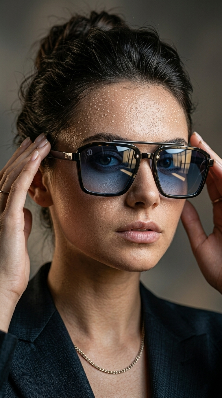 Luxury Oversized Square Frame Sunglasses – UV Protection, Black Gradient Lens