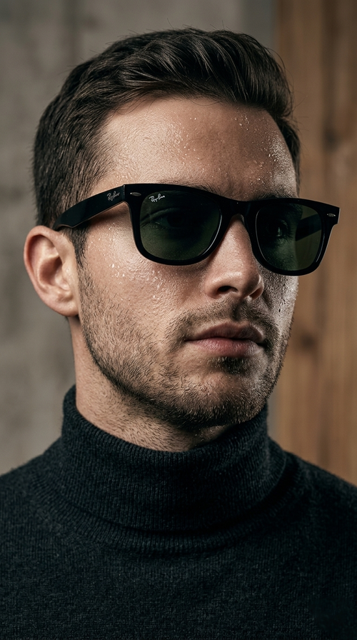 Classic Black Square Sunglasses – Green Lens UV Protection Shades