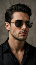 Classic Black Aviator Sunglasses – Silver Frame UV Protection Shades