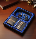 Luxury 6-Piece Black Leather Men’s Gift Set – Belt, Wallet, Card Holder, Pen & Cufflinks