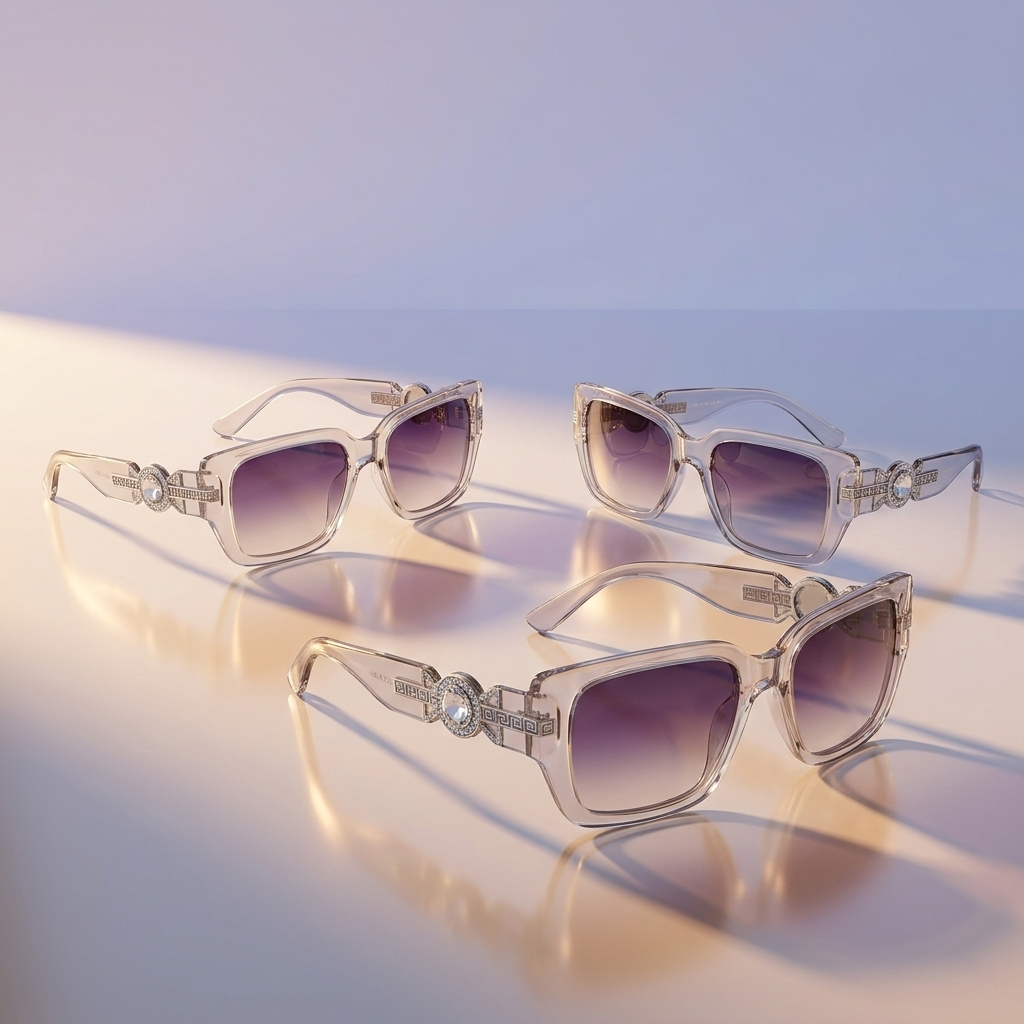 Luxury Transparent Frame Square Sunglasses – Gradient Lens UV Protection