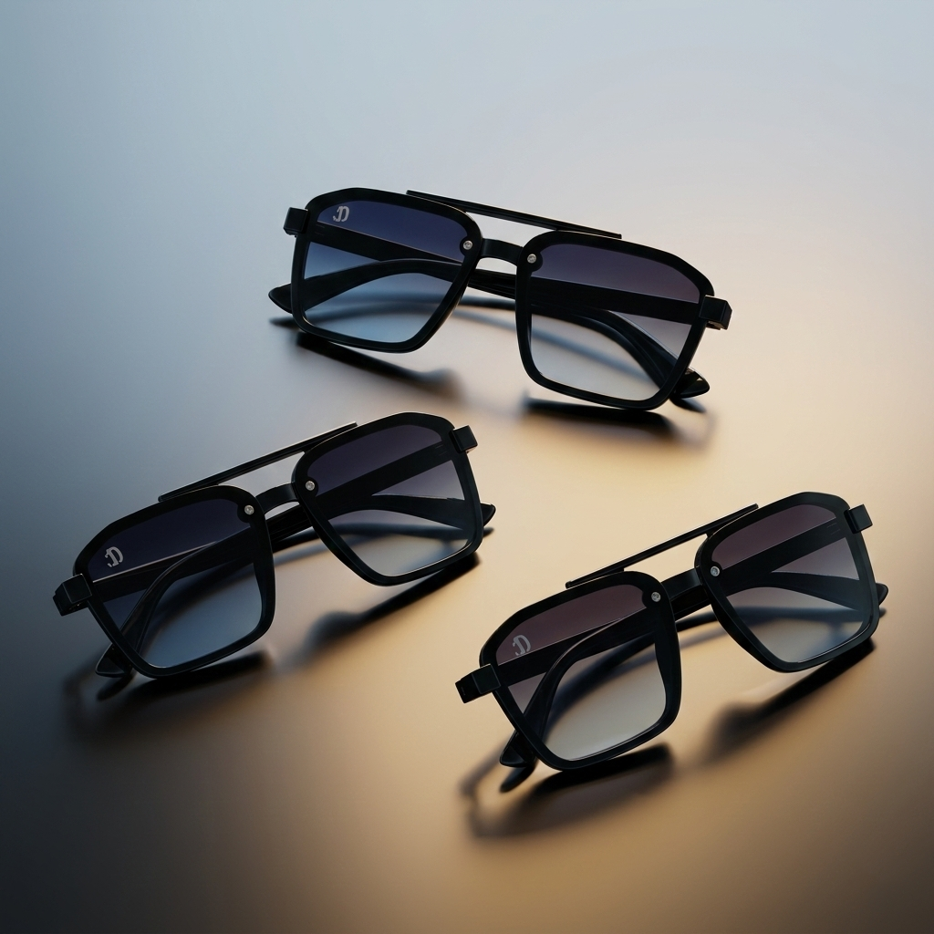 Luxury Oversized Square Frame Sunglasses – UV Protection, Black Gradient Lens