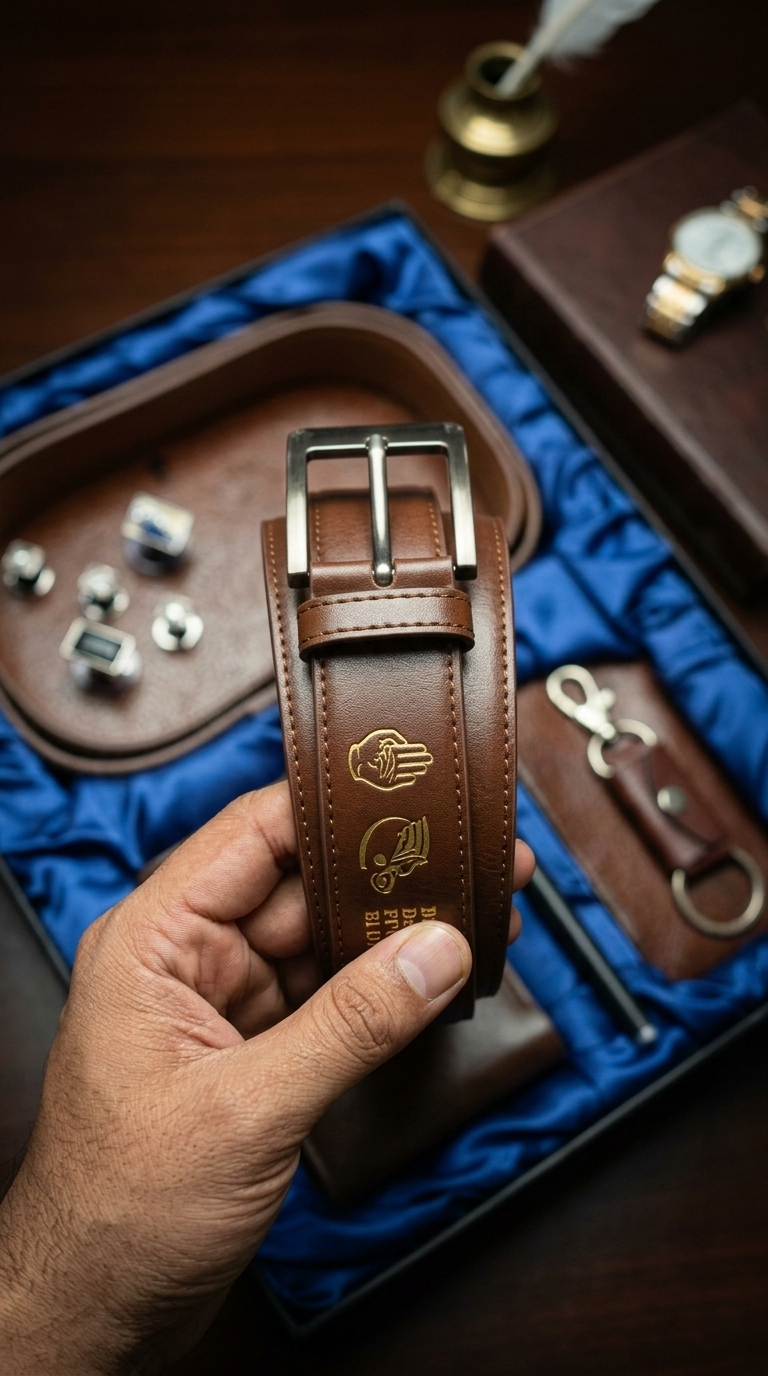 Premium Men’s Luxury Gift Set – Wallet, Belt, Pen, Cufflinks & Keychain (5-Piece Set)