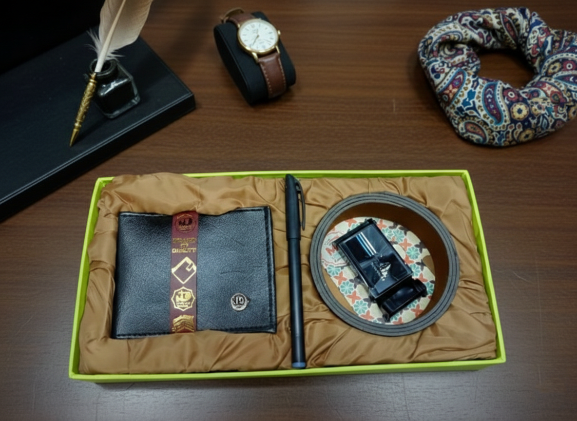 Luxury Men’s Gift Box Set – Premium Wallet, Pen & Belt Gift Set