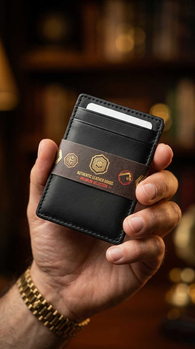 Luxury 6-Piece Black Leather Men’s Gift Set – Belt, Wallet, Card Holder, Pen & Cufflinks