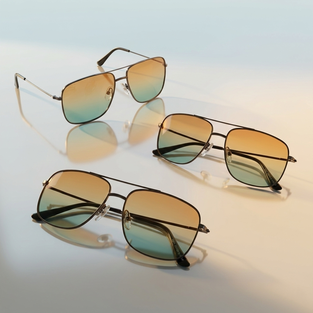 Retro Gradient Aviator Sunglasses – UV Protection Metal Frame