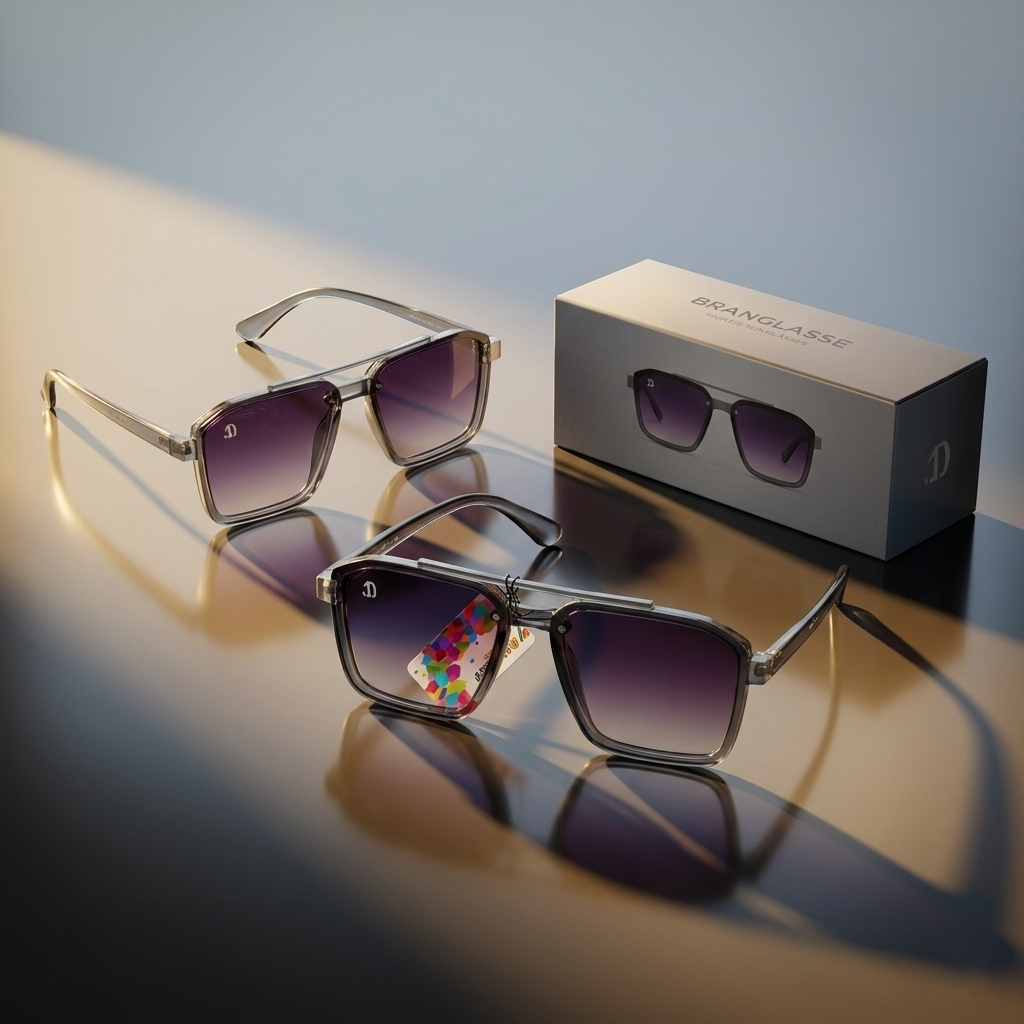 Crystal Clear Square Sunglasses – Transparent Frame UV Shades