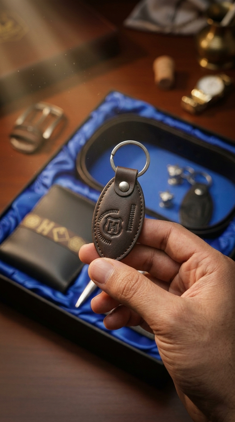 Luxury 6-Piece Black Leather Men’s Gift Set – Belt, Wallet, Card Holder, Pen & Cufflinks