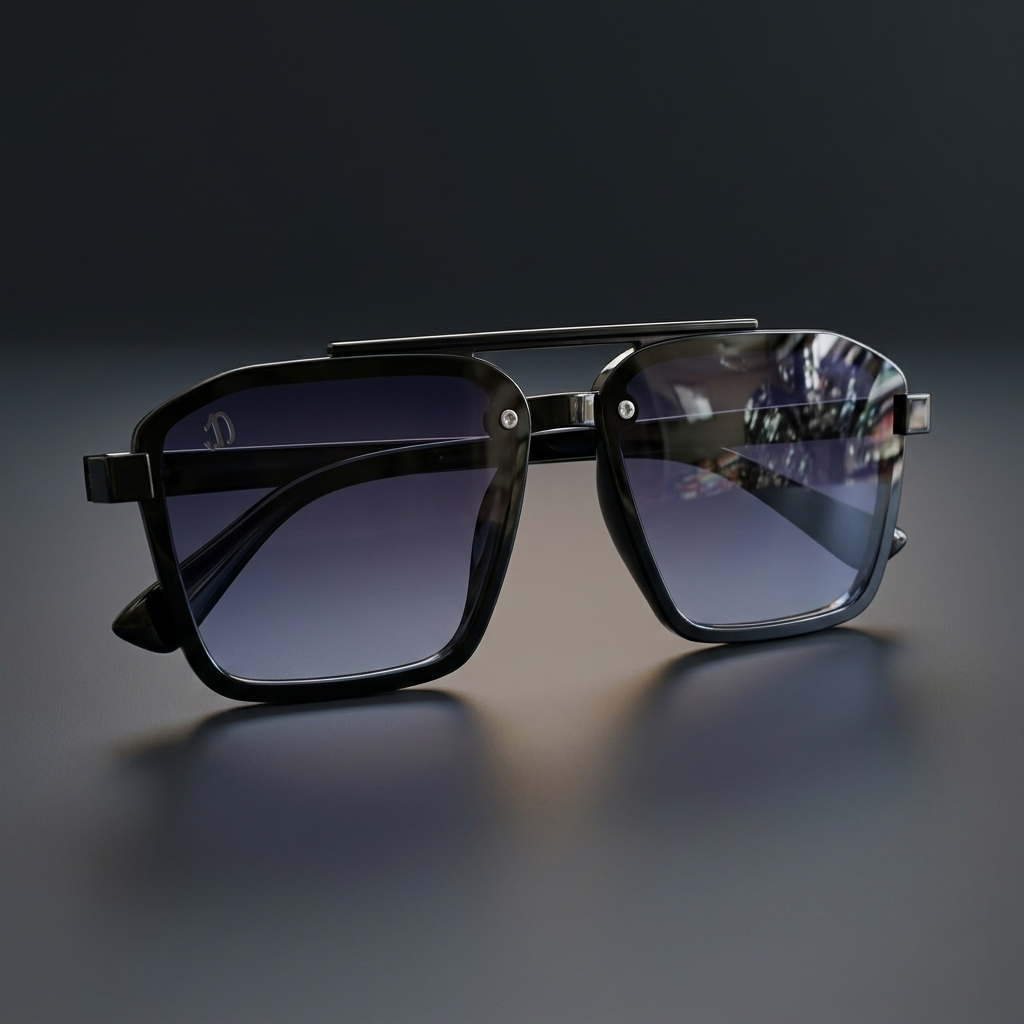 Luxury Oversized Square Frame Sunglasses – UV Protection, Black Gradient Lens