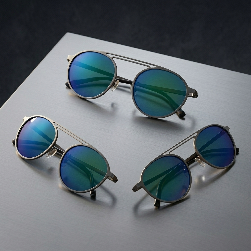 Modern Round Metal Frame Mirrored Sunglasses – UV Protection