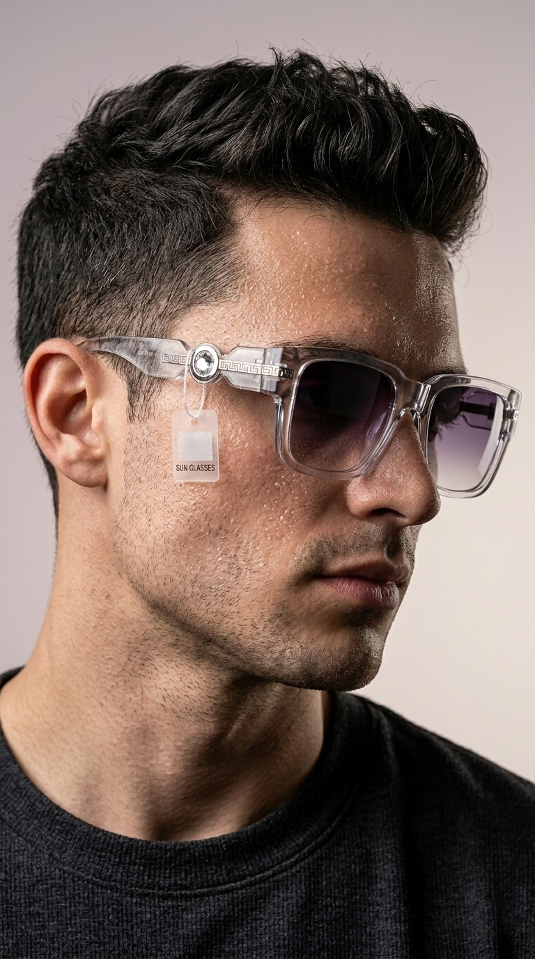 Luxury Transparent Frame Square Sunglasses – Gradient Lens UV Protection