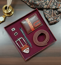 Premium 4-Piece Men’s Leather Gift Set – Wallet, Belt, Pen & Cufflinks
