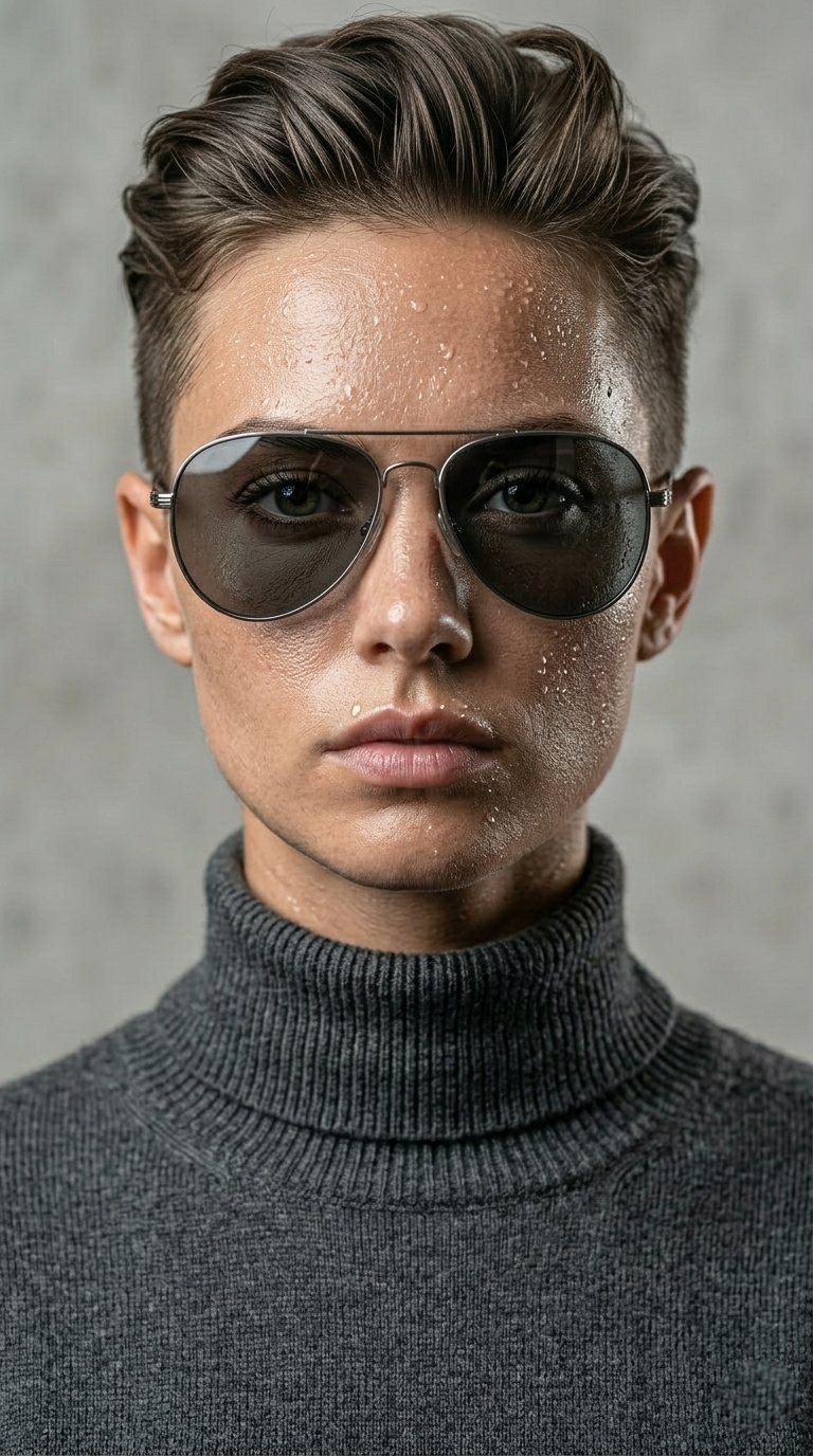 Matte Silver Aviator Sunglasses – Dark Lens UV Protection Shades